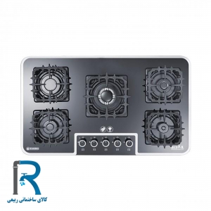 اجاق گاز درخشان مدل G637 تمام شیشه ای دور سفید